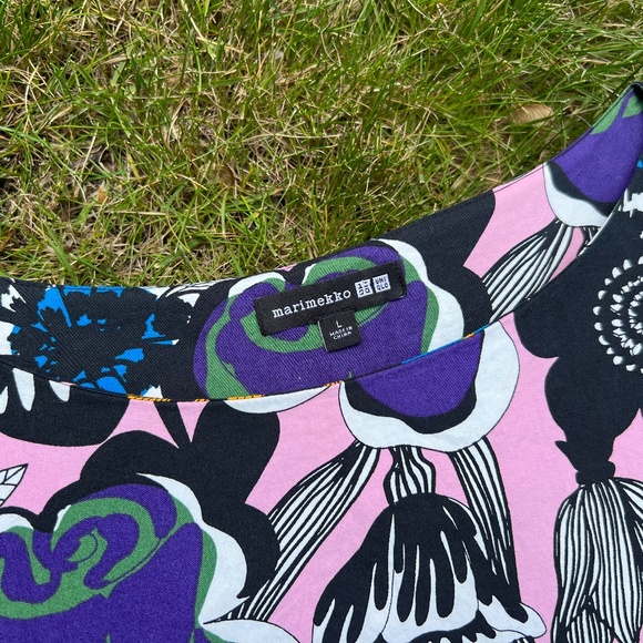 Colorful cotton Merimekko sleeveless dress, size large, - Picture 5 of 7